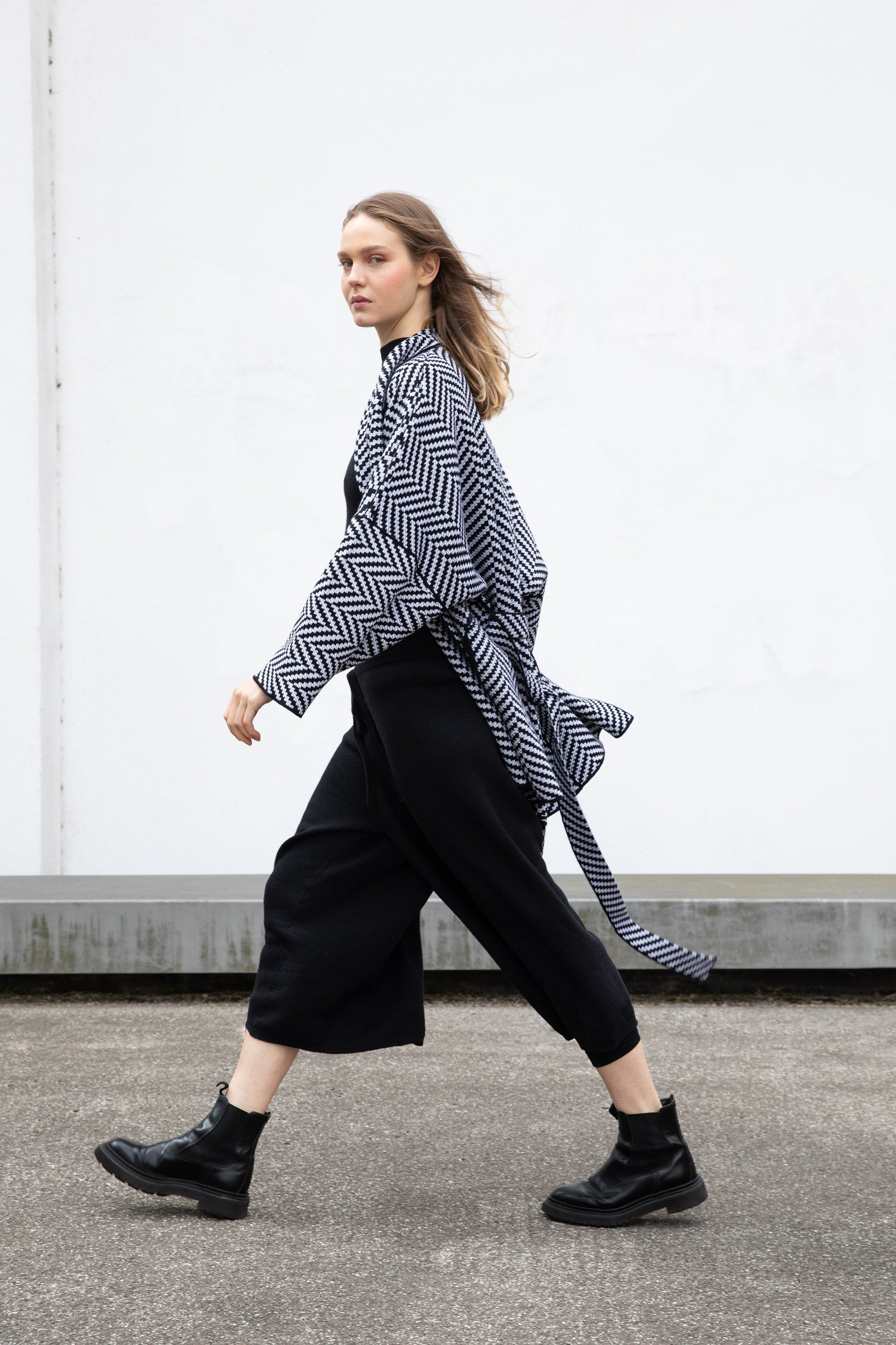 LONG KIMONO HERINGBONE