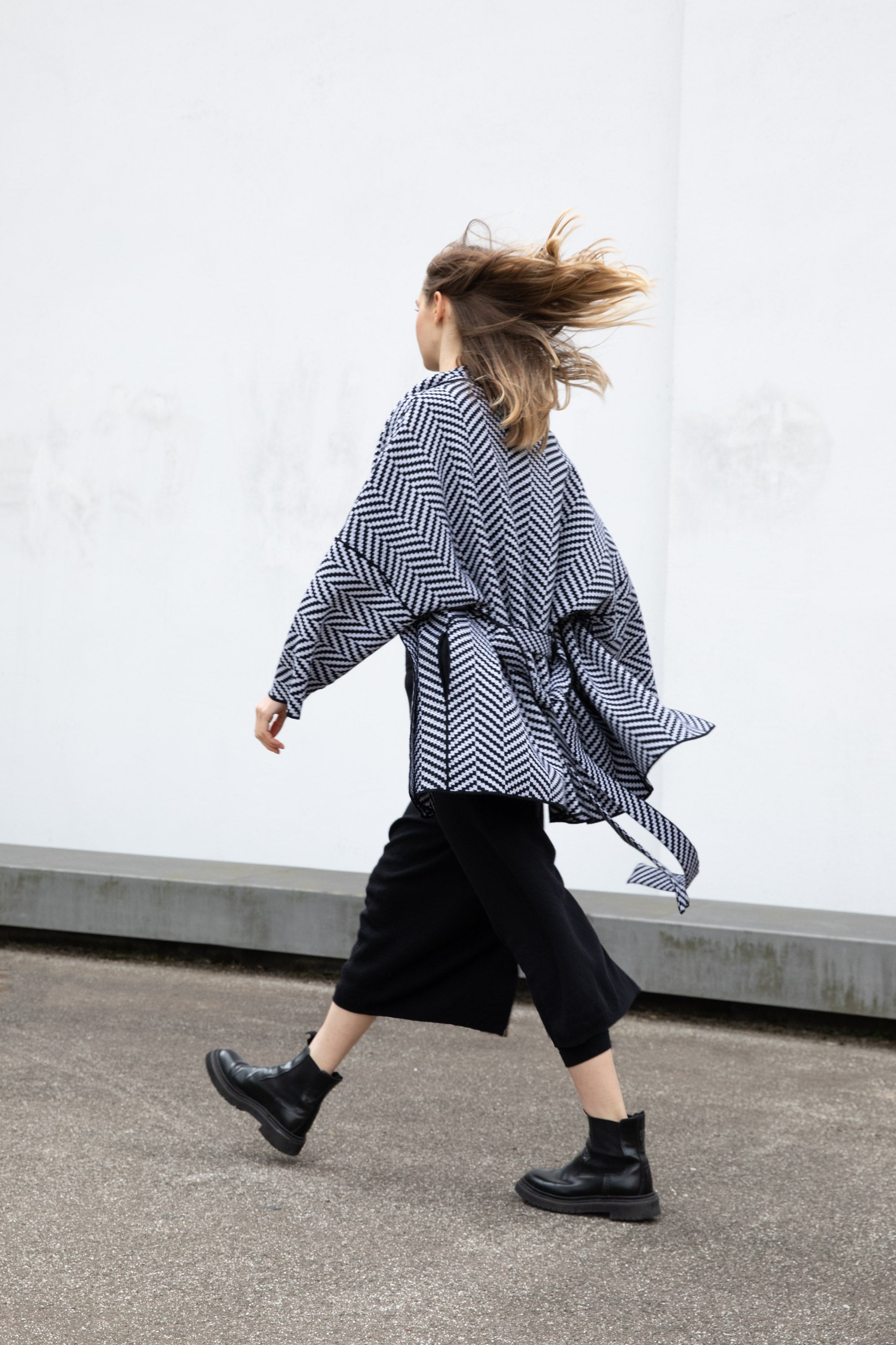LONG KIMONO HERINGBONE