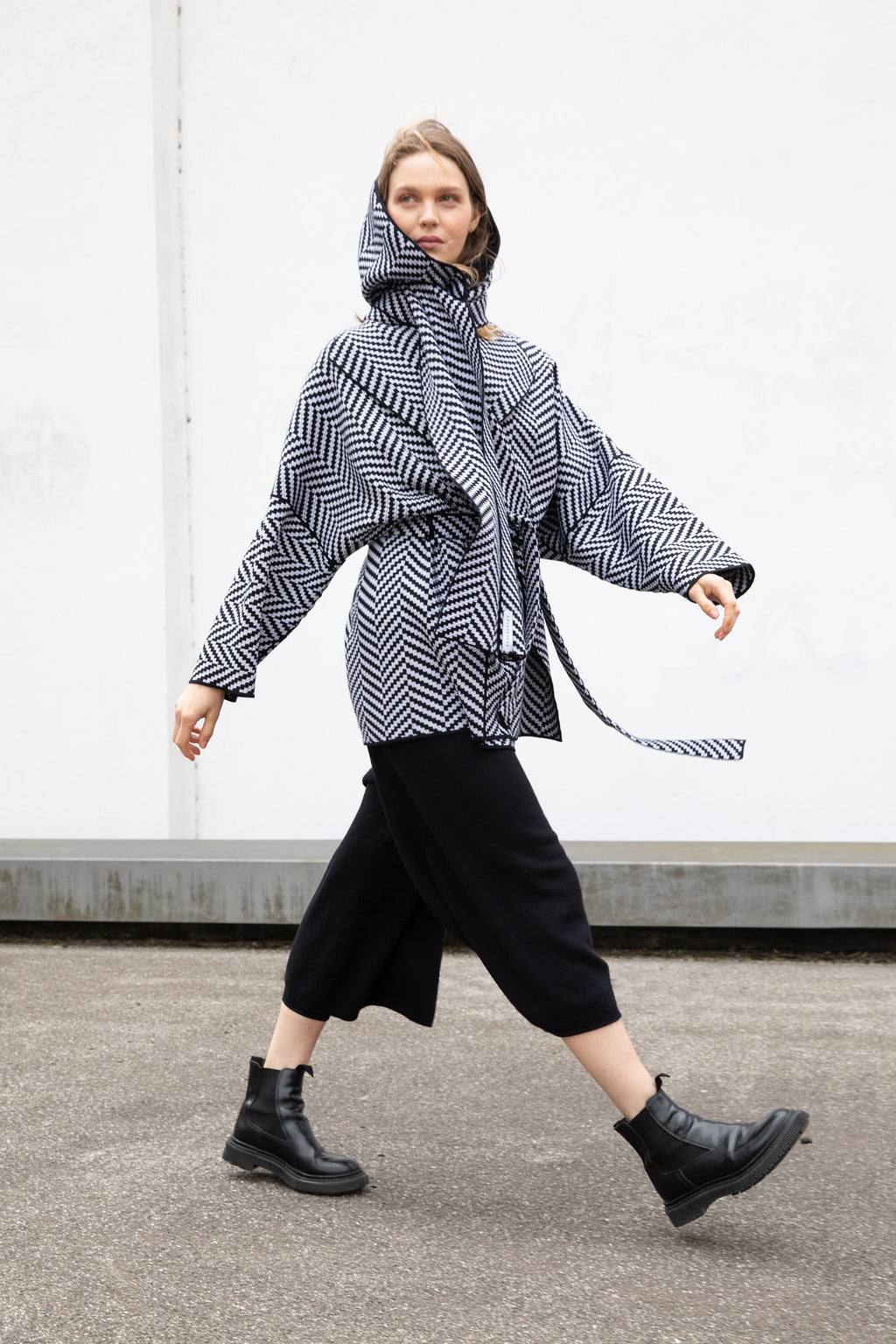 LONG KIMONO HERINGBONE