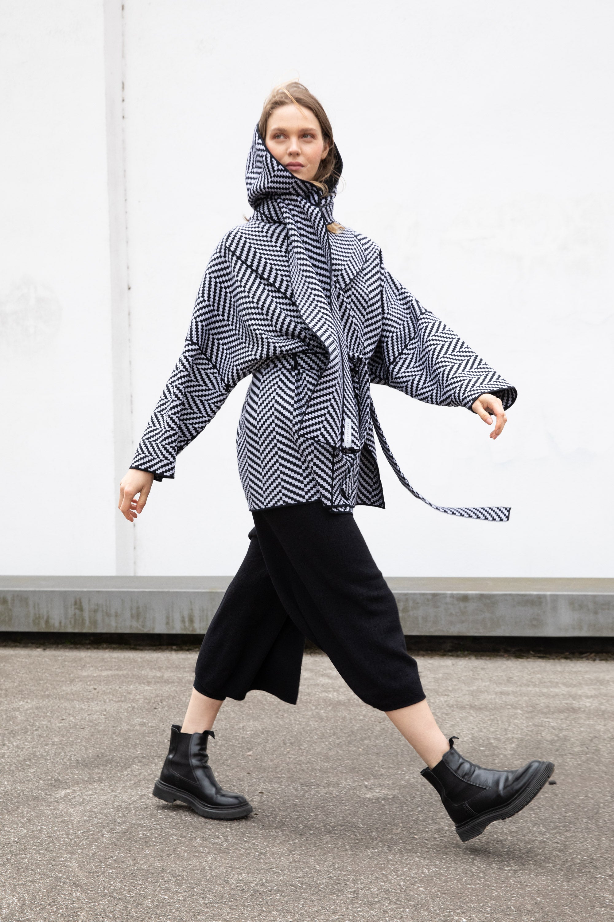 LONG KIMONO HERINGBONE