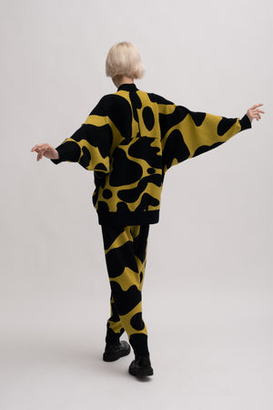 TROUSER ABSTRACT MUSTARD