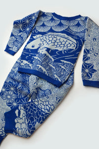 WOOL SET JAPAN BLUE WHITE