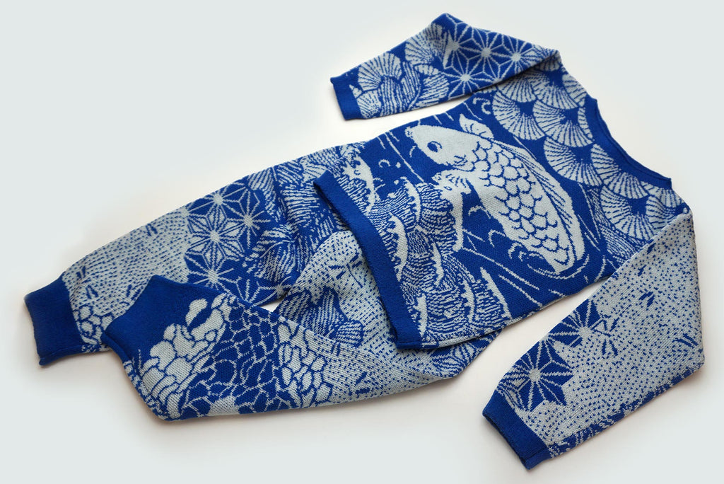 WOOL SET JAPAN BLUE WHITE