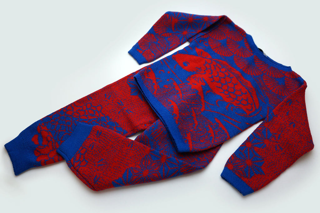 WOOL SET JAPAN BLUE RED