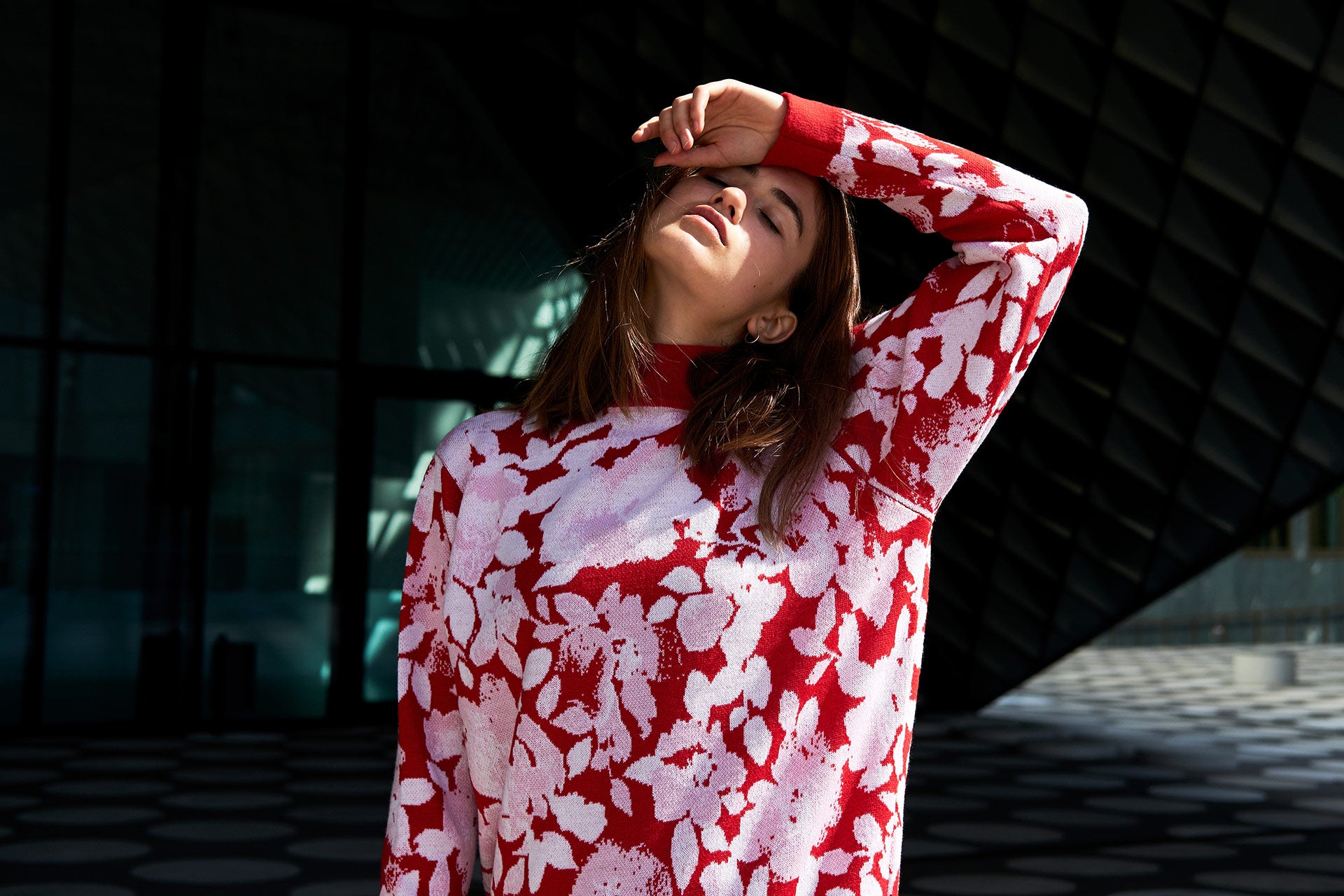 Wool/ Cashmere sweater Flower I