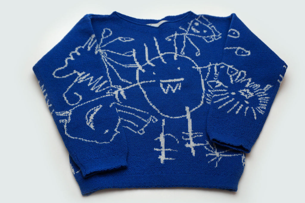 WOOL SET MONSTER BLUE WHITE