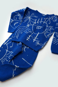 WOOL SET MONSTER BLUE WHITE