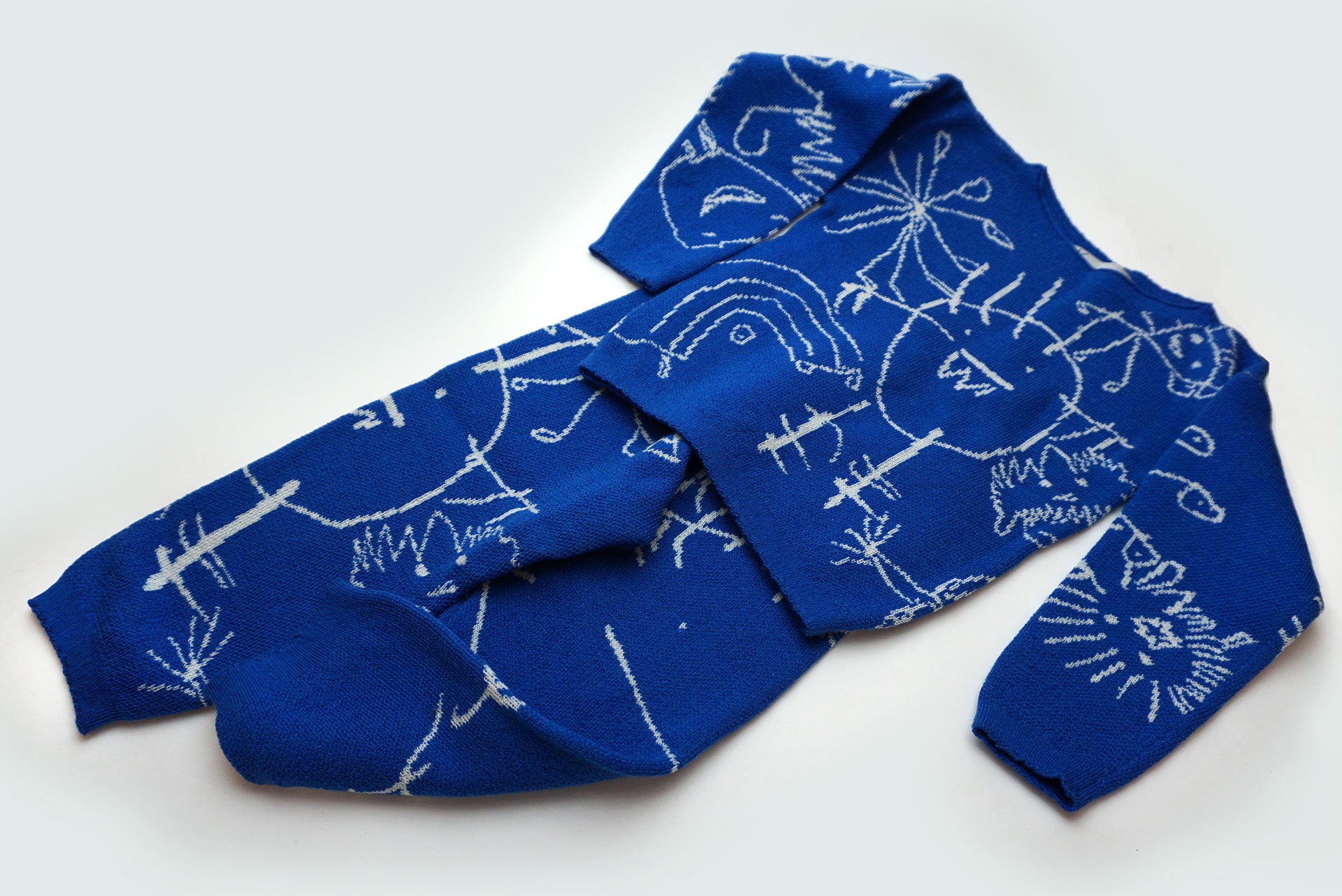 WOOL SET MONSTER BLUE WHITE