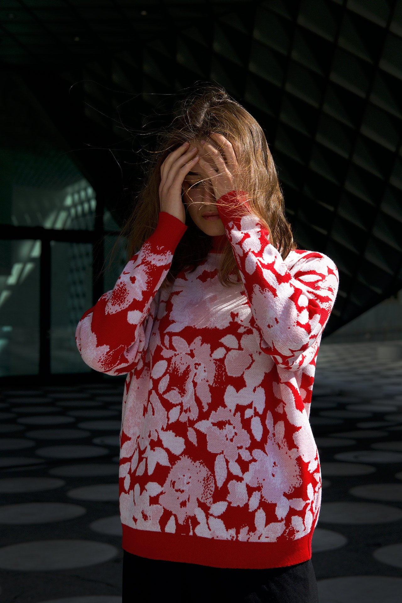 Wool/ Cashmere sweater Flower I