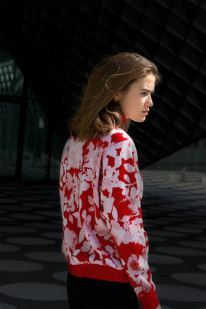 Wool/ Cashmere sweater Flower I