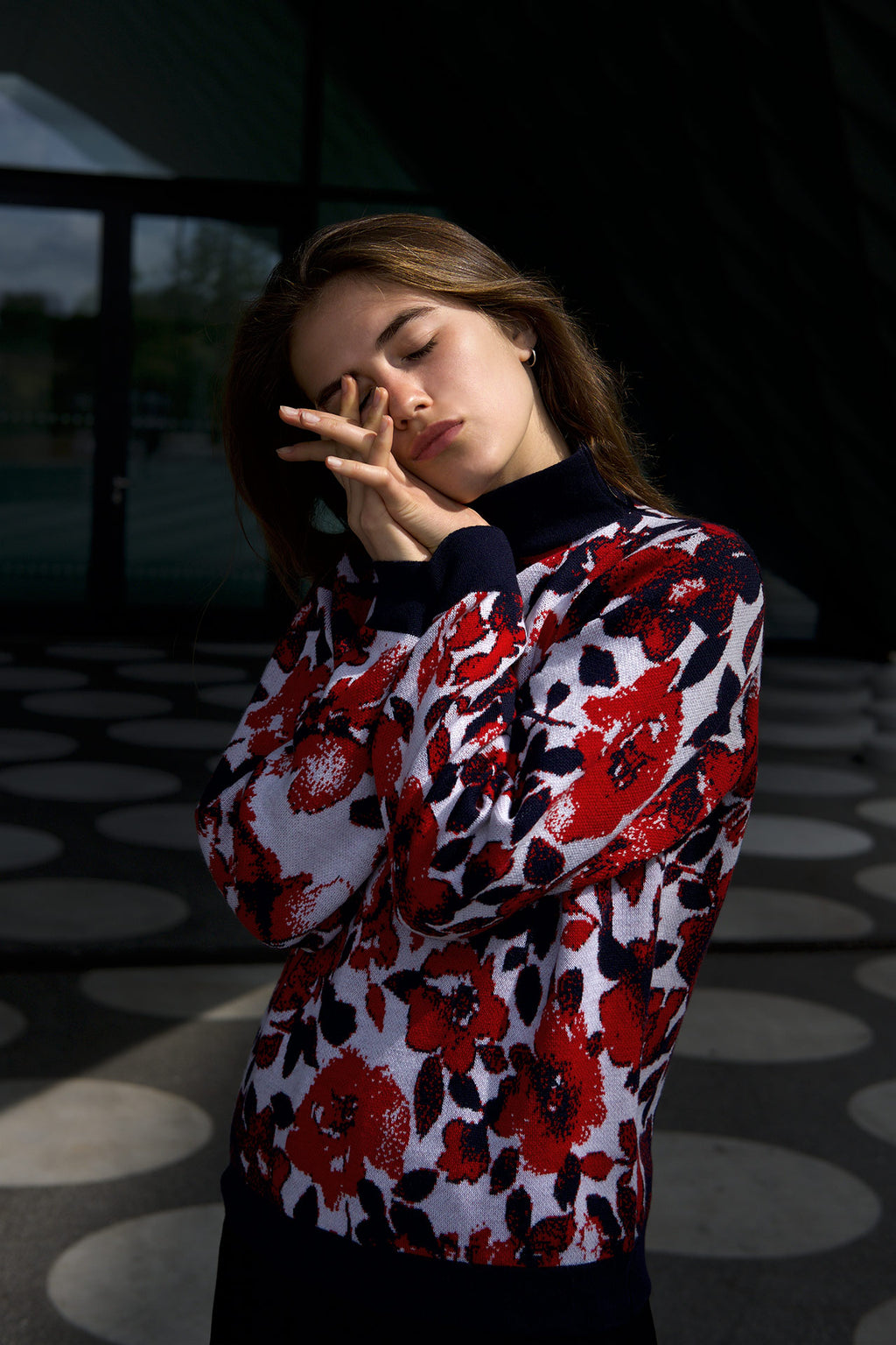 Wool/ Cashmere sweater Flower III