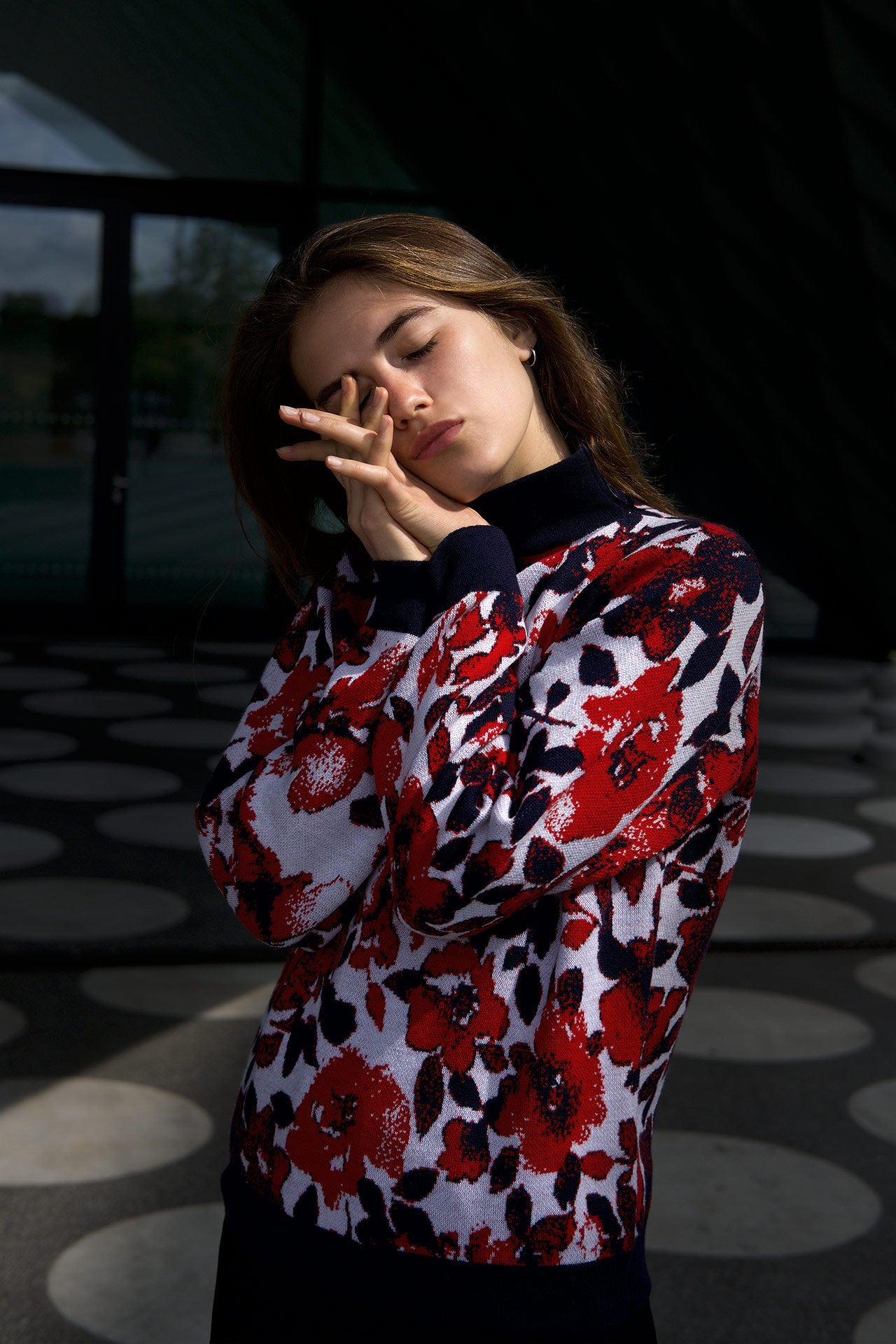 Wool/ Cashmere sweater Flower III