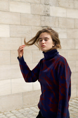 Cashmere sweater Flower Leaves II