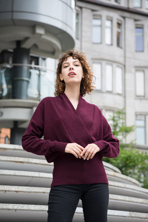 Cashmere Sweater Uni dark red